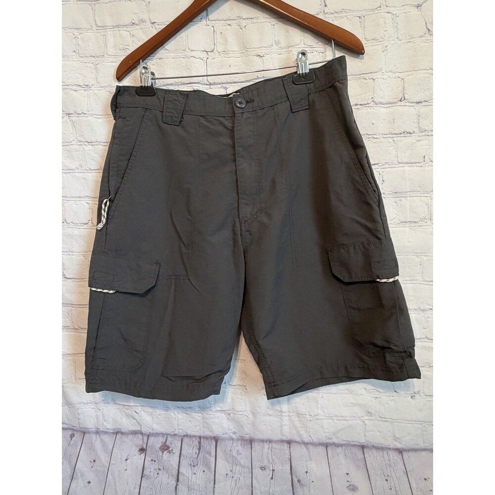 Wrangler Mens Outdoor Nylon Cargo Shorts Size 32 Dark Gray Charcoal NW924AS